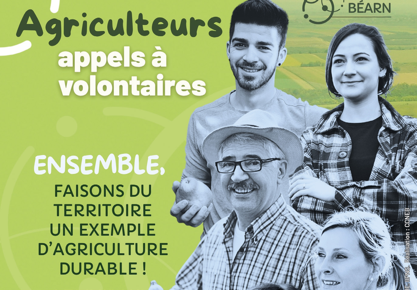 La Communauté de Communes Nord Est Béarn cherche 10 agriculteurs volontaires pour un programme de transition écologique jusqu’en 2028. La Communauté de Communes Nord Est Béarn cherche 10 agriculteurs volontaires pour un programme de transition écologique jusqu’en 2028.