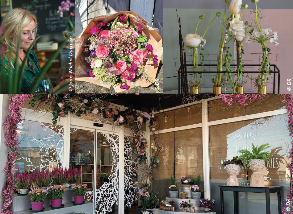 À Lescar, Fleurs, arômes et botaniques mêle bouquets locaux, décoration chinée et café dans un univers bohème imaginé par Nathalie Bosgiraud. À Lescar, Fleurs, arômes et botaniques mêle bouquets locaux, décoration chinée et café dans un univers bohème imaginé par Nathalie Bosgiraud.